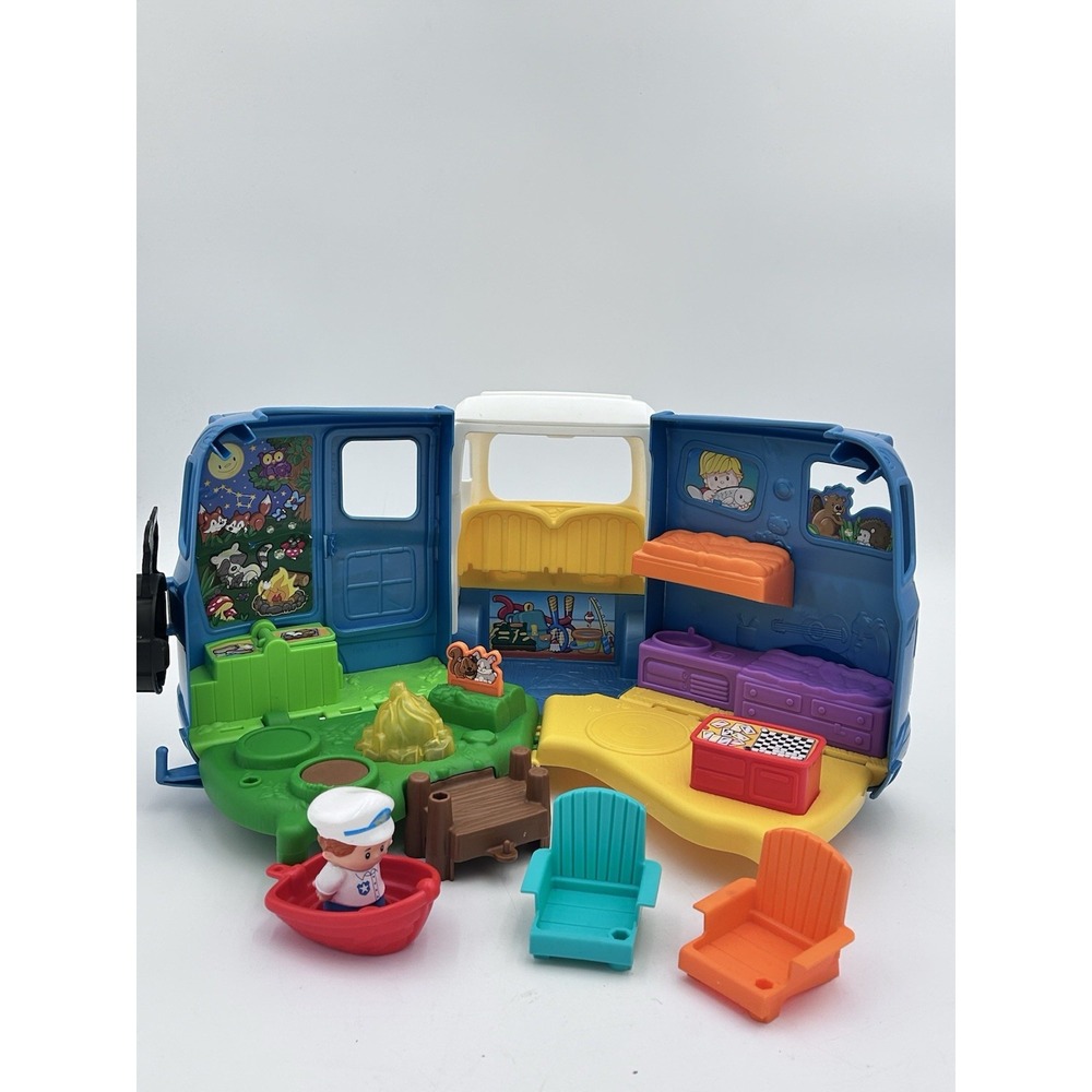 Fisher Price Little People Songs‎ & Sounds Camping Camper Van RV set  Tested